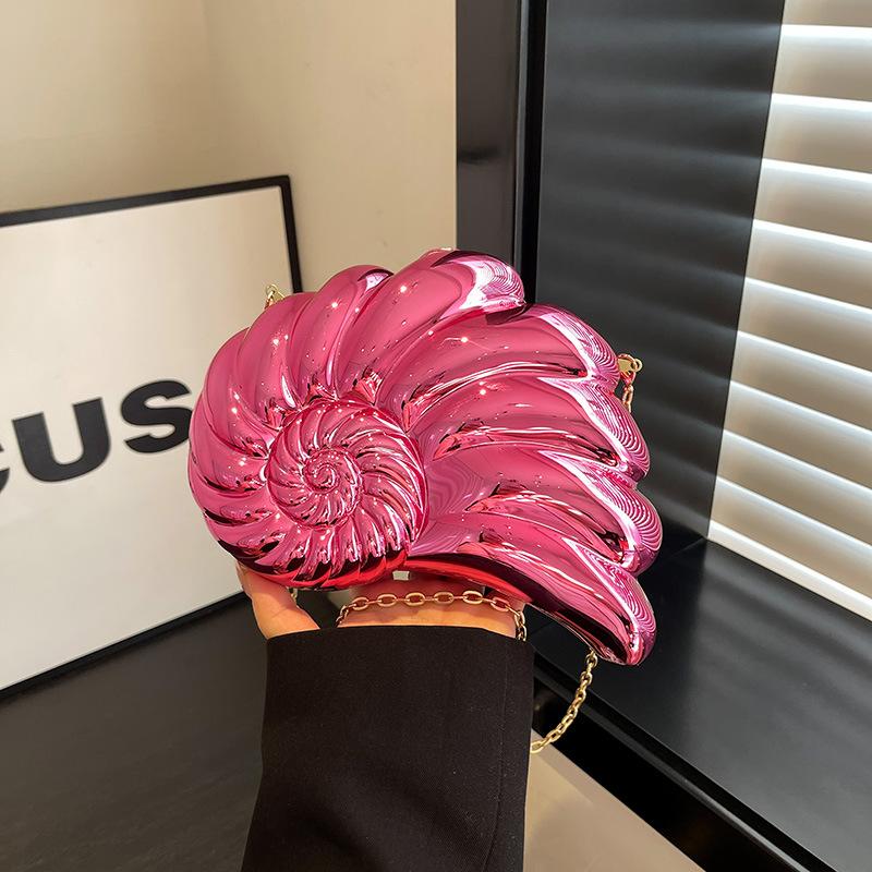 Персонализированная акриловая сумка-ракушка 2025 новая европейская и американская мода блестящая сумка на плечо женская цепочка кроссбоди вечерняя сумка