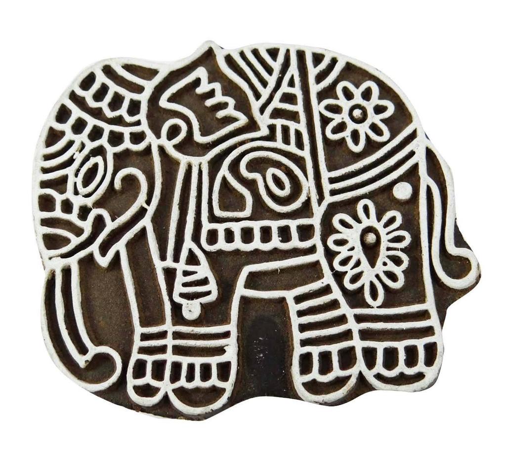 Деревянные блоки ручной работы с изображением слона Текстильная печать на краевой марке ткани
