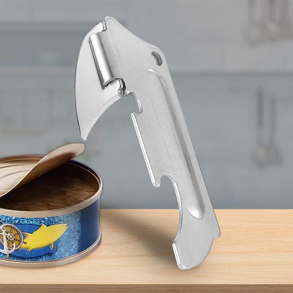 Portable Folding Bottle Jar Opener Stainless Steel Hand Held Can Opener Safe Cut Can Manual Can Opener Kitchen Gadget