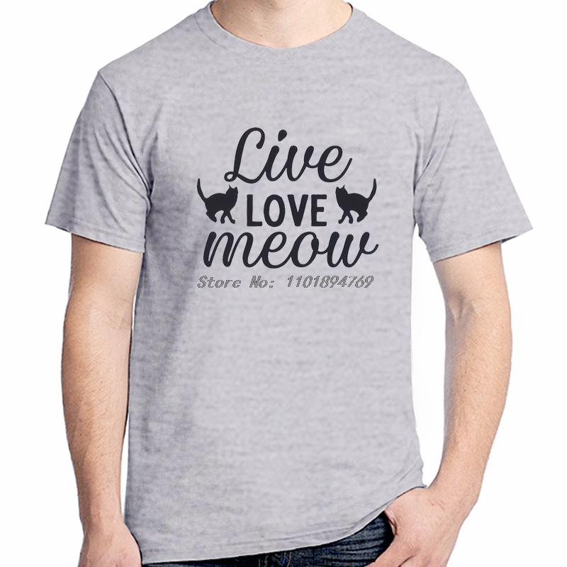 Live Love Meow Fashion Tops Tshirt New Arrival Goods Graphic T Shirts High Quality Short Sleeve Tee Cotton Printed Tshirt