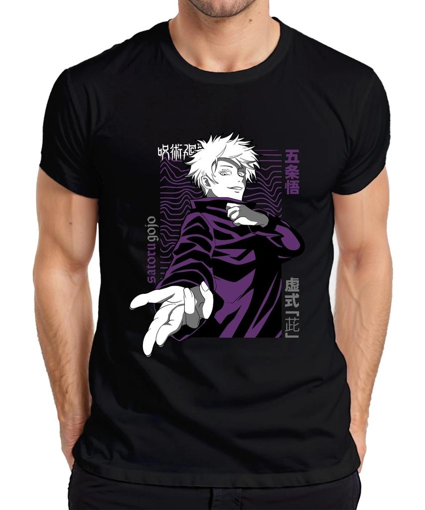 Jujutsu Kaisen Сатору Годжо Аниме Эстетика Фан Подарок Фиолетовый Ретро Мужская Футболка