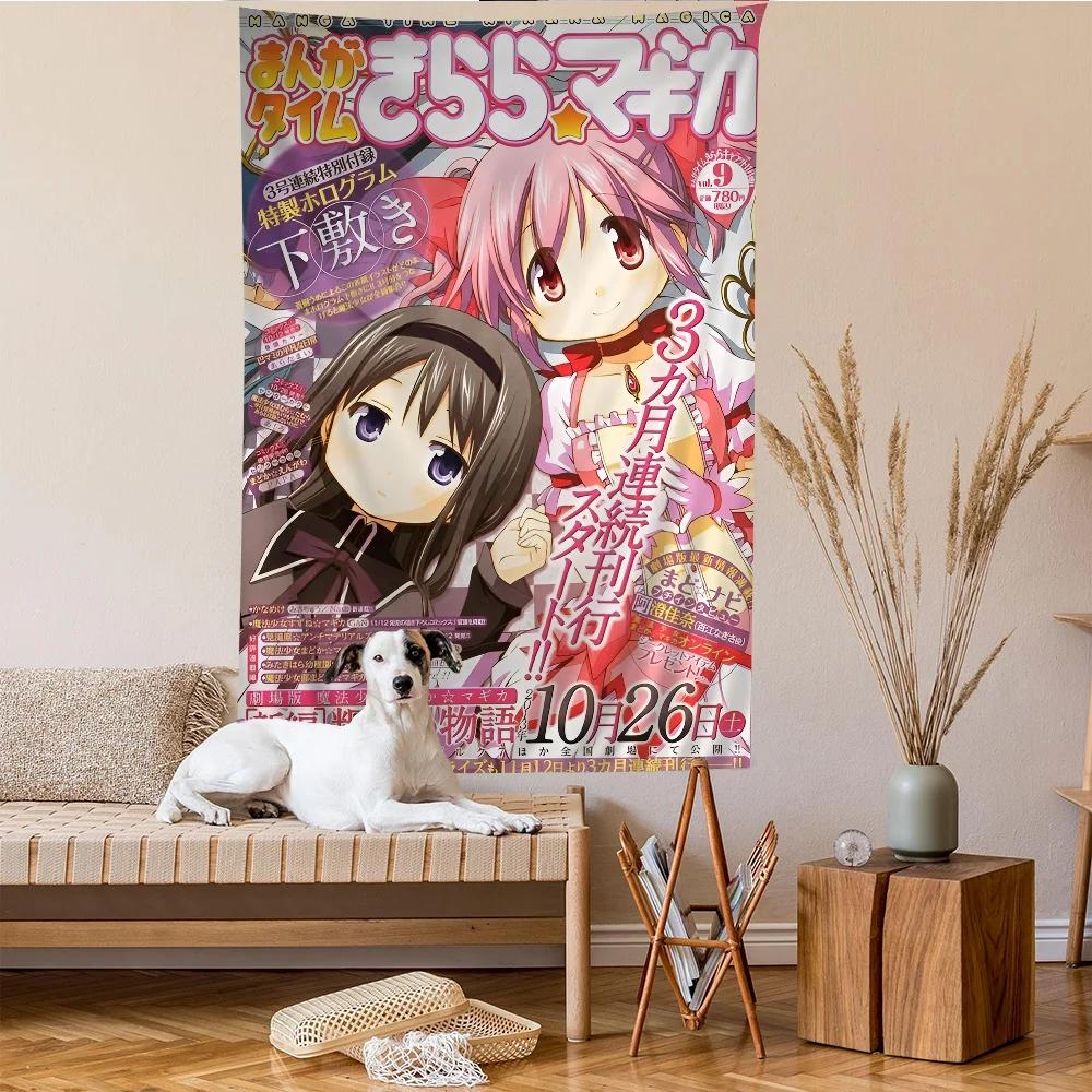 VIKAMA Puella Magi Madoka Magica Большой настенный гобелен Бохо Хиппи Индийский Будда Комната Колдовства Декор