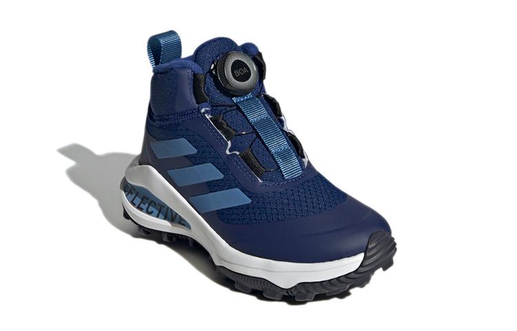 adidas Fortarun Freelock Всесезонные K Скользкие Устойчивые к истиранию Высокие Детские Беговые Кроссовки Индиго Детские FZ5473