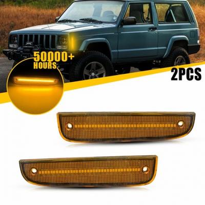 2x Передние крылья Л/П Угловые габаритные огни Янтарные для 1997-2001 Jeep Cherokee
