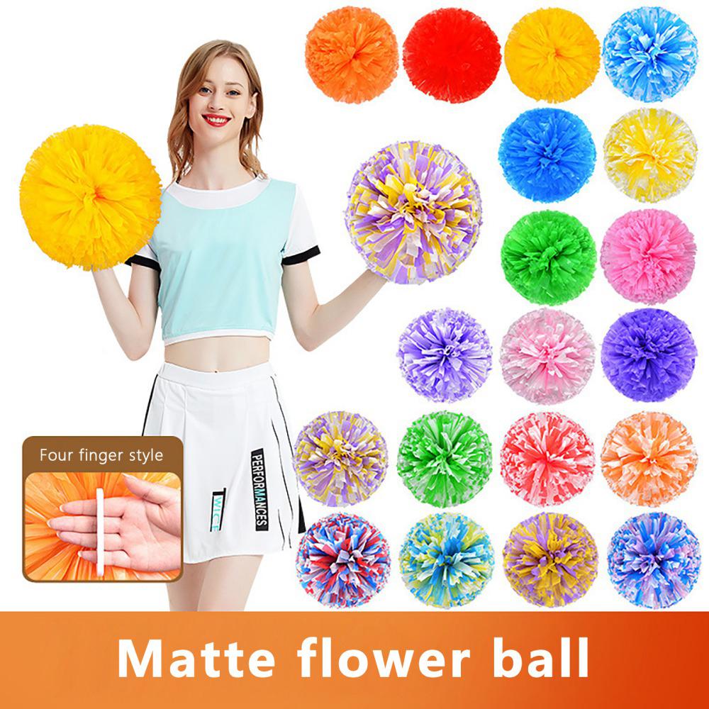 Four Fingers Matte Cheerleading Poms Cheerleader Holding Flowers
