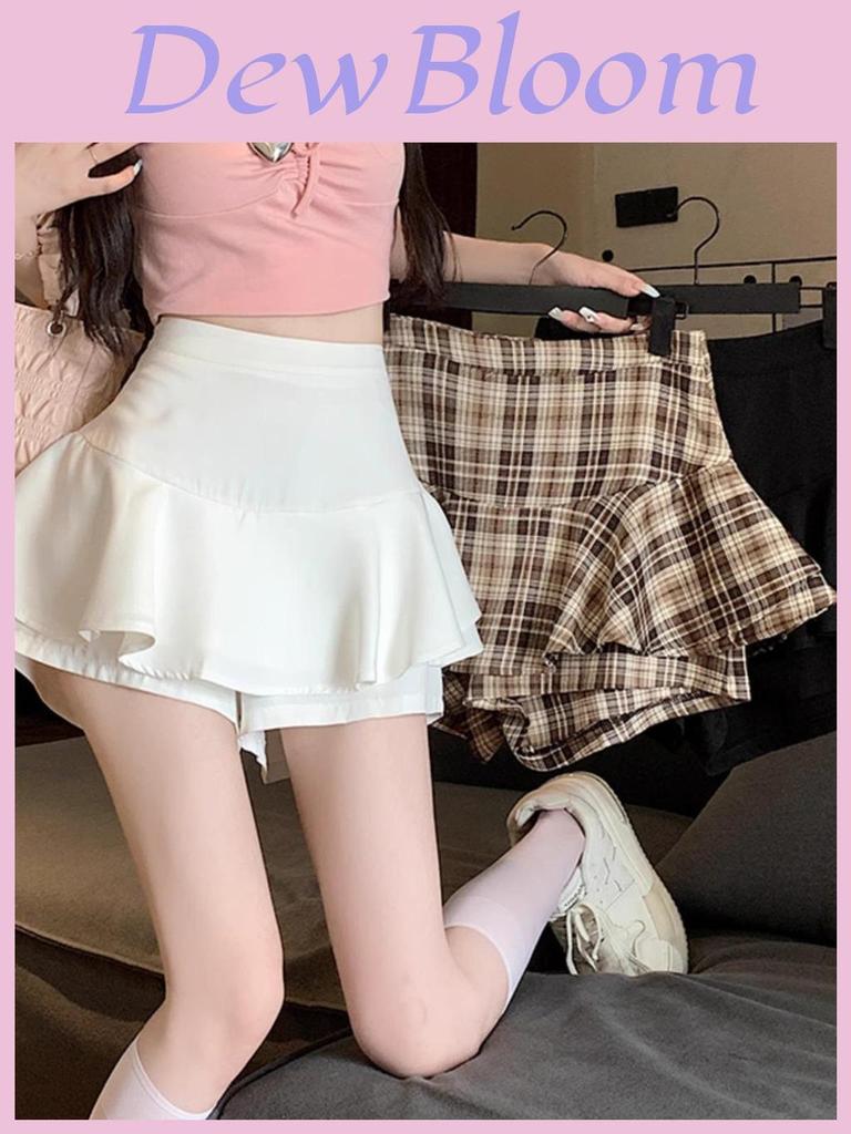 Casual Womens Summer High Waist Flared Skirt With Stretch Polyester For Petite Fit