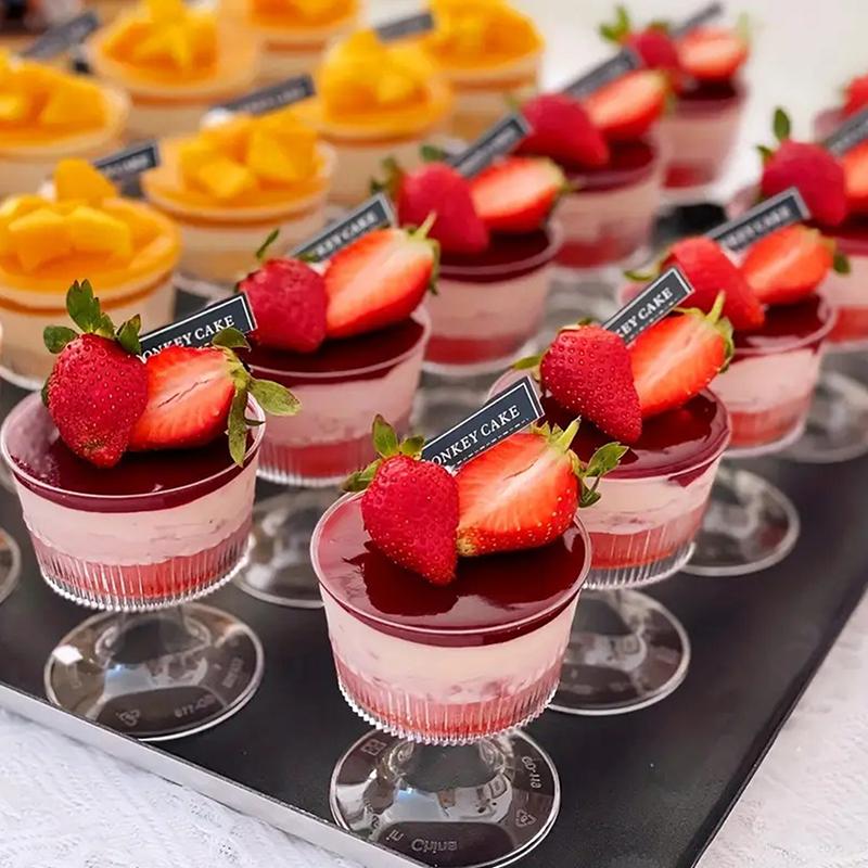 10PCS Disposable Plastic Dessert Cup Ice Cream Cup Small Wine Cup Plastic Dessert Cup Perfect for Fruit Ice Cream Pudding