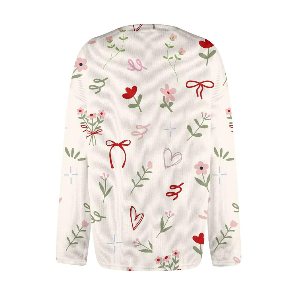 Женская мода с принтом банта, длинный рукав, вязаный кардиган, куртка на пуговицах