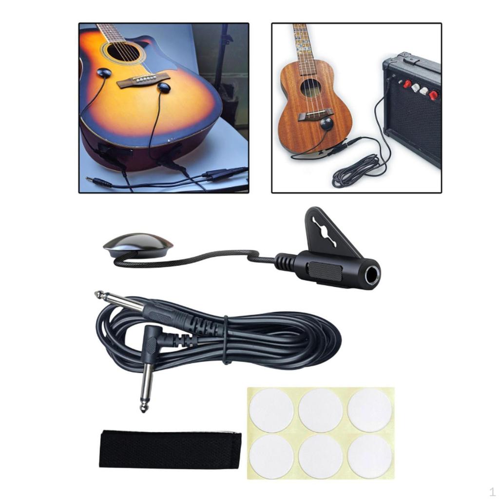 Микрофон Пьезо -звукосниматель, -преобразователь -звукосниматель с кабелем для арфы, скрипки, баса