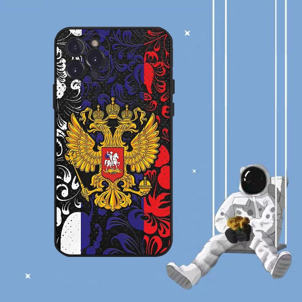 Russia Coat Of Arms Eagle Flag Phone Case For iPhone 14 11 12 13 Mini Pro XS Max Cover 6 7 8 Plus X XR SE 2020 Funda Shell