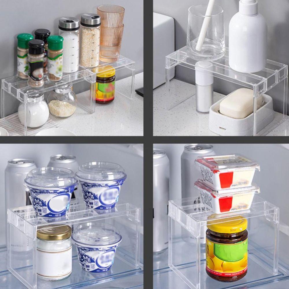 PP Многоярусный разделитель для холодильника Полка Экономия места Стойка для хранения Многофункциональная Кухонная приправа