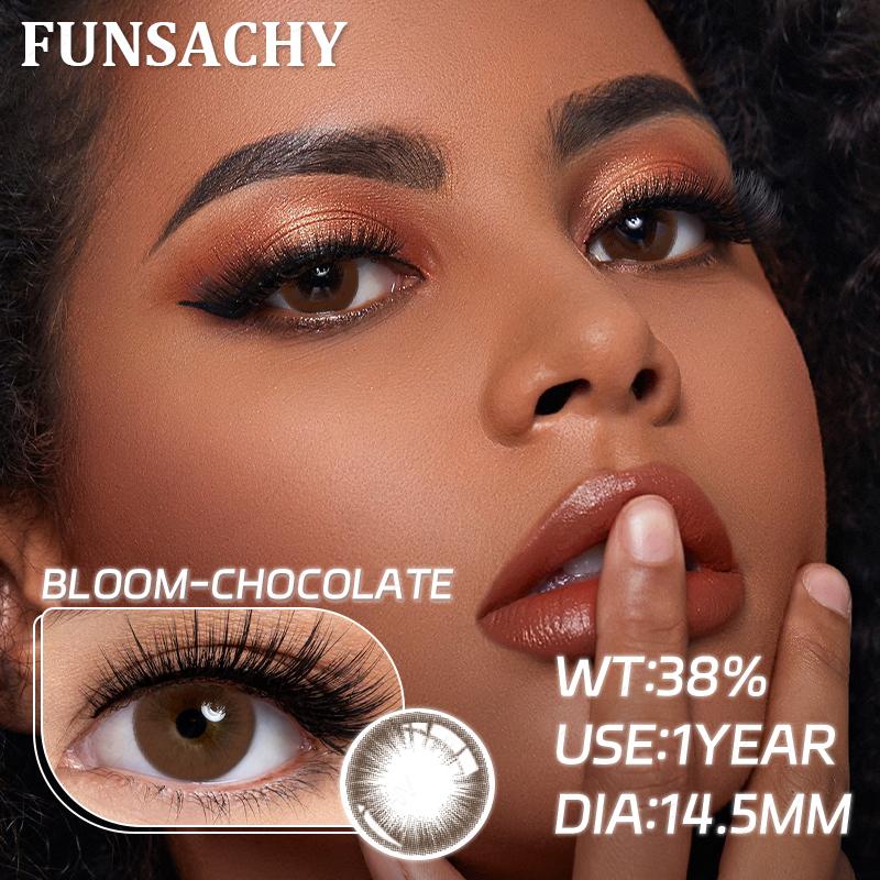 FUNSACHY 1 пара цветных контактных линз синие зеленые серые натуральные линзы для глаз красота зрачка линзы для ношения 1 год женская косметика