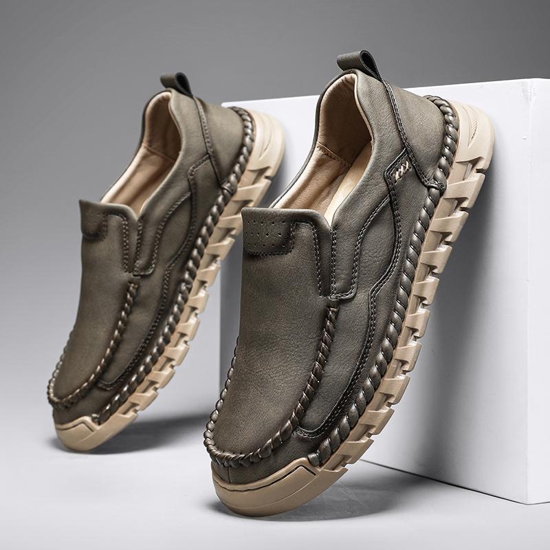 Новые мужские повседневные туфли, кожаные мокасины ручной работы, удобные мужские туфли, кожаные мокасины на плоской подошве, мужские кроссовки