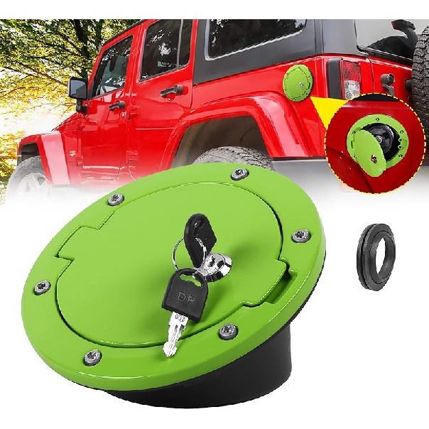 Fuel Door Cover JeCar Locking Gas Cap Cover For 2007-2018 Jeep Wrangler JK & Unlimited