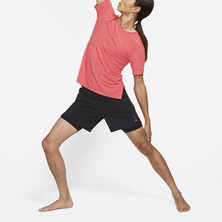 Мужские спортивные шорты Nike Yoga 2-в-1, повседневные, для тренировок, тканые, черные DC5321-010