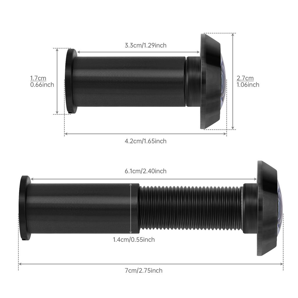 Цельная латунь 2 шт. 14 мм Дверной глазок 180 градусов Широкоугольный HD Оптическое стекло Объектив Сверхпрочный Конфиденциальность Безопасность Универсальный