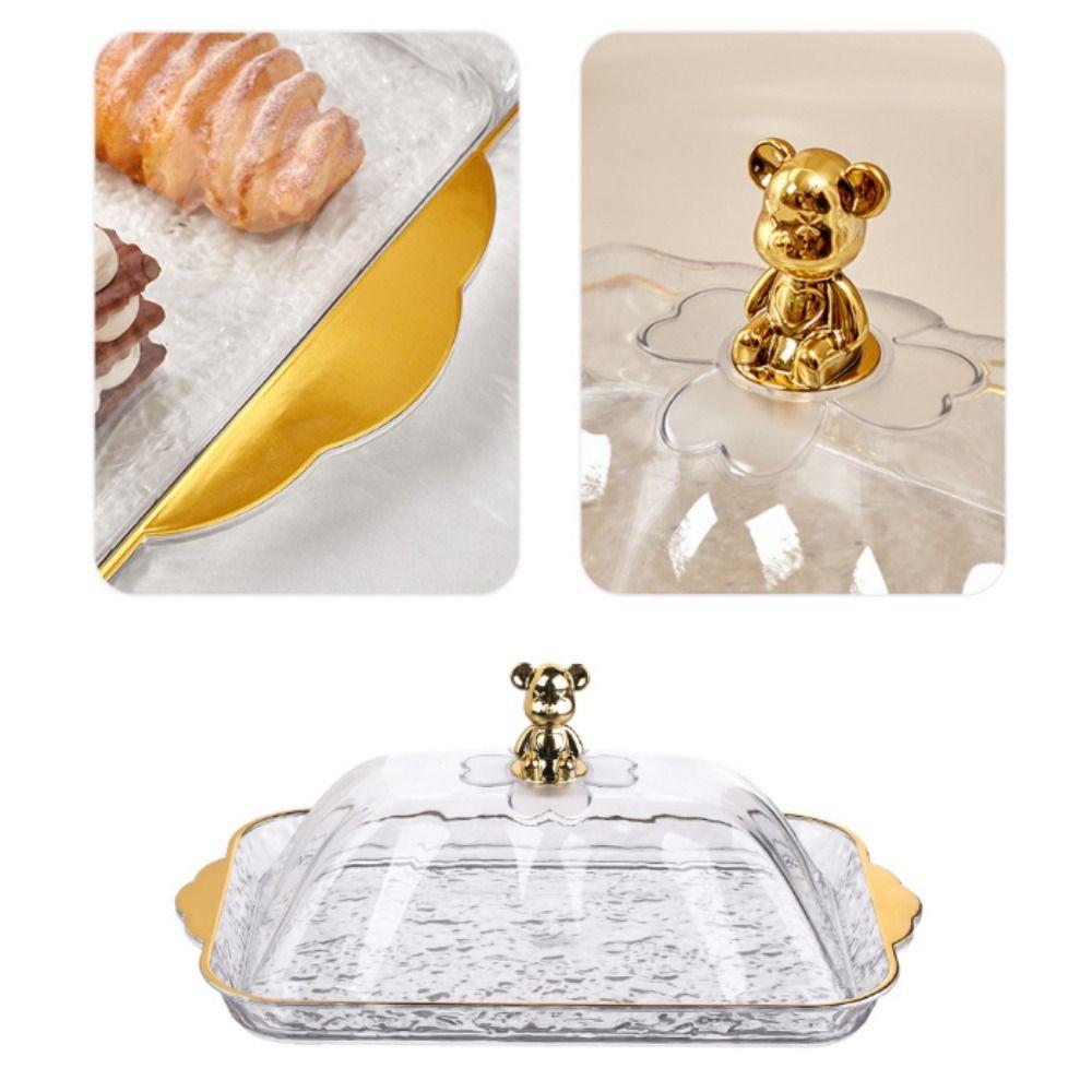 Plastic Snack Tray with Lid Storage Display Plate Kitchen Organizer Candy Storage Box  Party