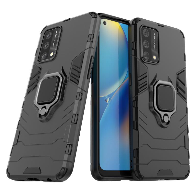 For OPPO Reno6 Reno 6 Lite Back Cover Phone Case Shockproof Armor Anti-Fall Metal Ring Holder Magnetic Protect Funda Coque Cases