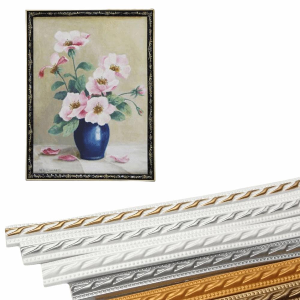 1M Length Self-adhesive Line Trim Faux Embossed Faux Embossed Wall Border Photo Frame