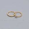 2pcs/set Gold Color Heart Zircon Rings Set for Women Girls Adjustable Minimalism Luxury Twist Ring Fashion Jewelry Wedding Gifts