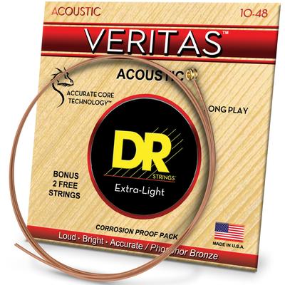 Струны для акустической гитары DR Strings VERITAS Phosphor Bronze .010-.048 VTA-10