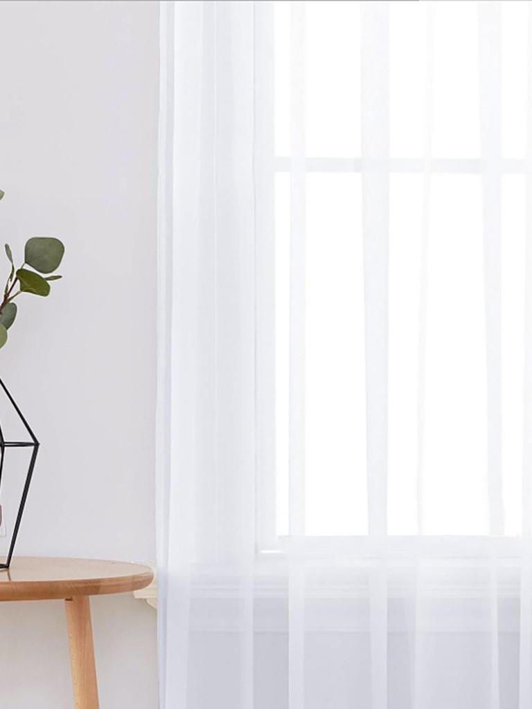 Однотонная перфорированная тюлевая занавеска из трилена, полузатемняющая, для гостиной или балкона