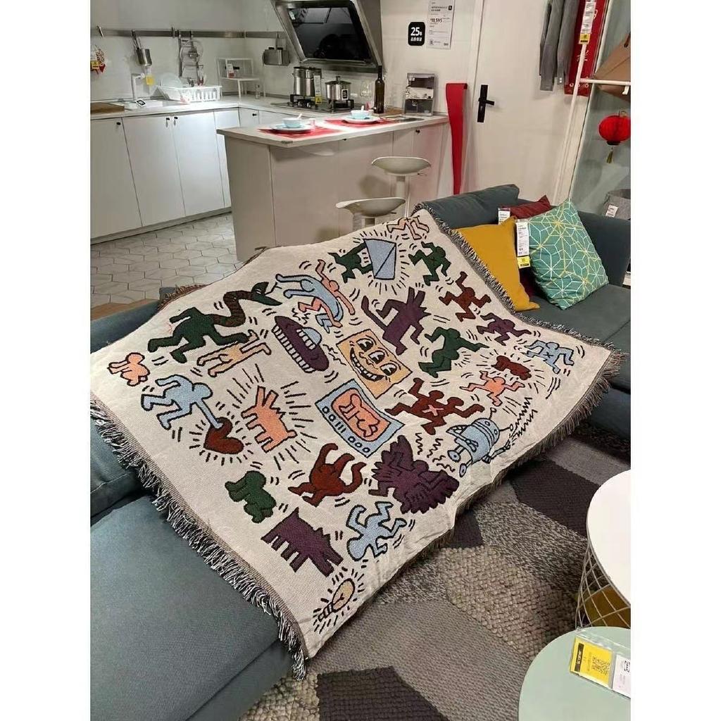 Чехол для дивана с граффити, чехол для дивана в японском и корейском стиле, пылезащитный чехол для одноместного дивана, декоративное одеяло