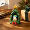 Christmas Home Accents Tree Ornament Lamp, Santa Claus And Golden Star Decor, Festive Room Decor Durable Resin Decorative Figure for Living