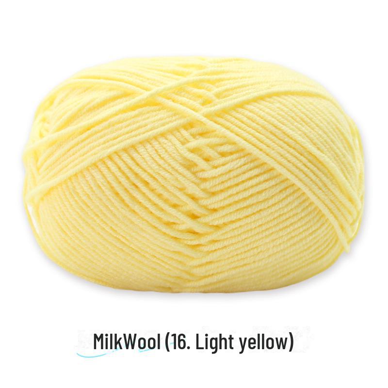 4-Strand Combed Milk Cotton Yarn Ball for DIY Crochet: Doll Making & Baby Sweater/Scarf Kit