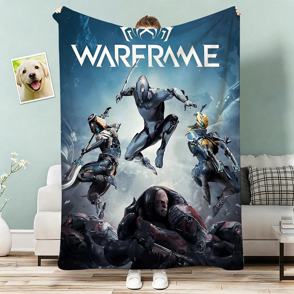 Popular Games Warframe Throw Lightweight 240g Flannel Blanket Soft Skin-friendly for Summer Cooling