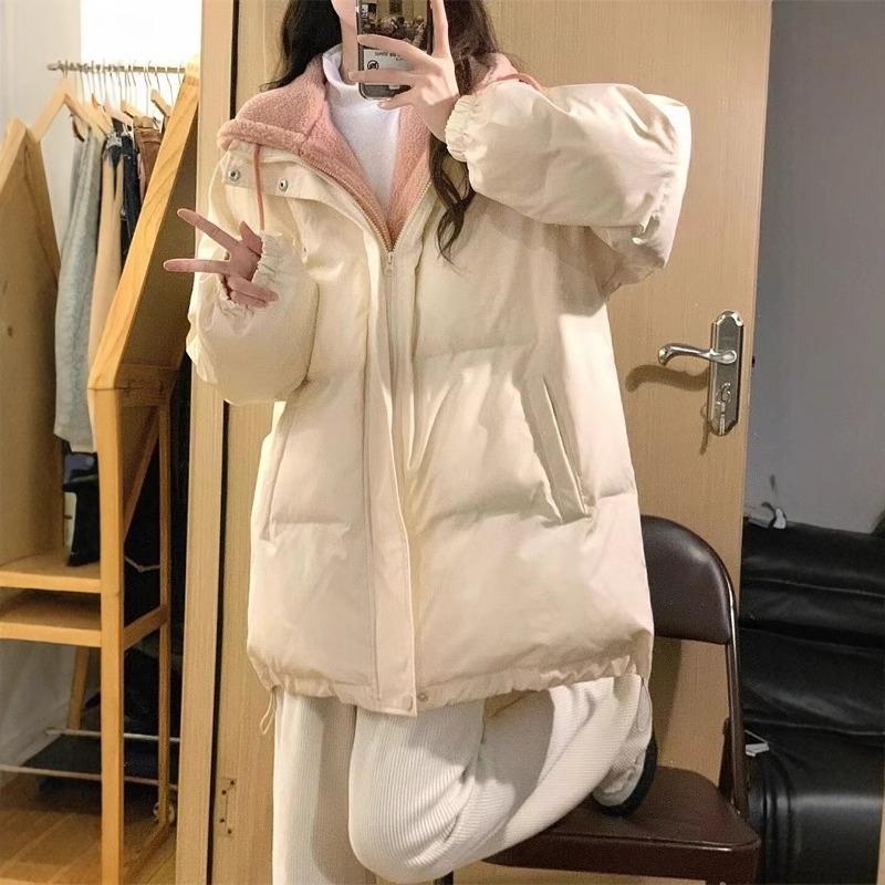 Поддельная двухкомпонентная хлопковая одежда женская зимняя 2024 новая свободная зимняя одежда внутреннее пальто из овечьей шерсти универсальное женское пальто