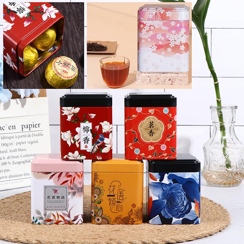 Запечатанная коробка для чая, кухонный контейнер для хранения, жестяная банка, квадратная банка, железо для конфет, винтажный