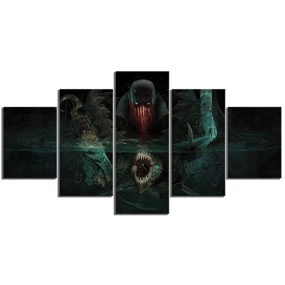 No Framed 5 Pieces Pyke The Bloodharbor Ripper Legends League Game Kids Wall Art Canvas Posters Pictures Paintings Home Decor