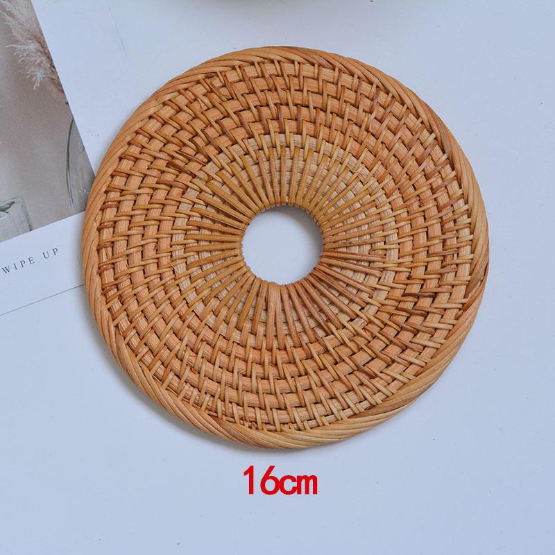 Natural Rattan Woven Heat Insulation Mat Teapot Coaster Holder Coffee Placemat Table Mat Bowl Mat Plate Mat Hot Dishes Mats