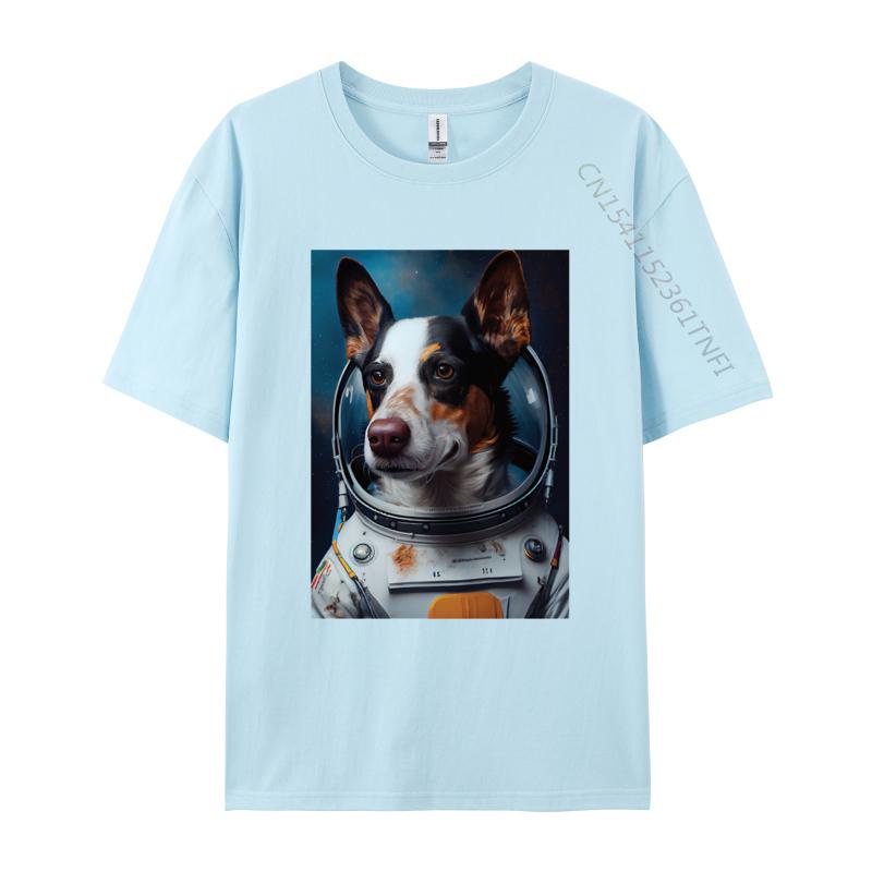Astronaut Dog Tshirt Pet Vintage Gift TShirt Printed On T Shirts Faddish Tops T Shirt Cotton Men Astronaut Tshirt