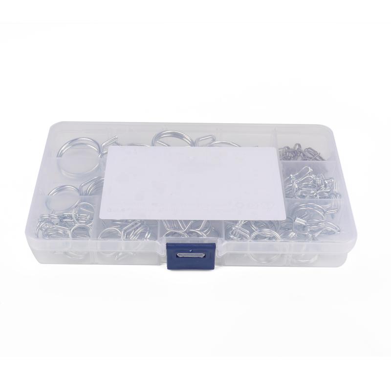 75 Pcs/set Double Line Fuel Line Silicone Hose Pipe Spring Clamp Clamp Combination Kit