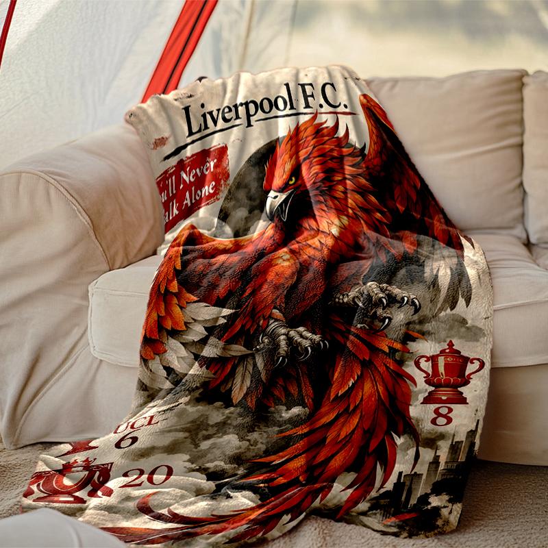 Liverpool FC Blanket, Valentine's Day, Halloween, Thanksgiving Gift Blankets, Home Blanket for Bed and Couch Use