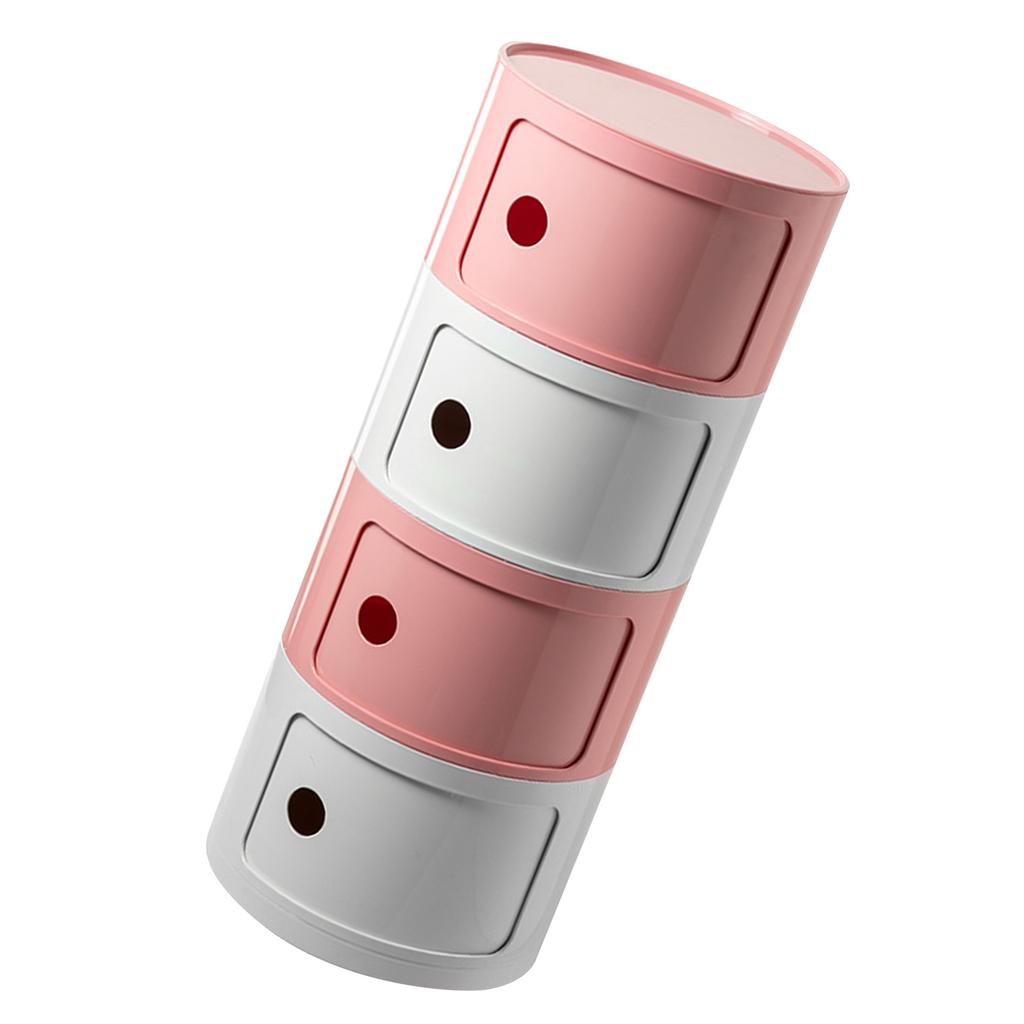 Bedside Table Nordic Style Color Matching Large Capacity Round Bedside Storage Cabinet for Bedroom