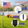 American Flag Solar String Lights: Outdoor Courtyard Festival Decoration with Remote-Controlled Colored Lights