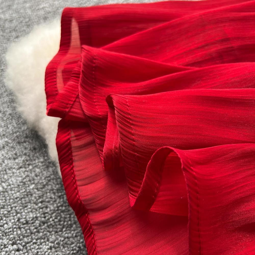 Новое элегантное платье с воротником-стойкой и рукавом-фонариком Mujer, облегающее платье с рюшами и большими качелями, тяжелый халат с кисточками и цепочкой, платье Moda во французском стиле