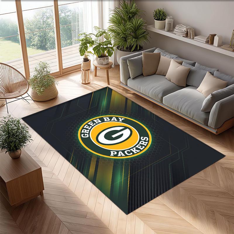 Green Bay Packers Crystal Velvet Carpet Soft Anti?Slip Floor Mat Comfortable Home Living Room Bedroom Decor Rug
