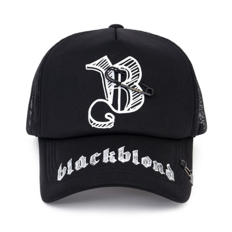 BLACKBLOND Сетчатая кепка-тракер с логотипом-скетчем BBD (черный)