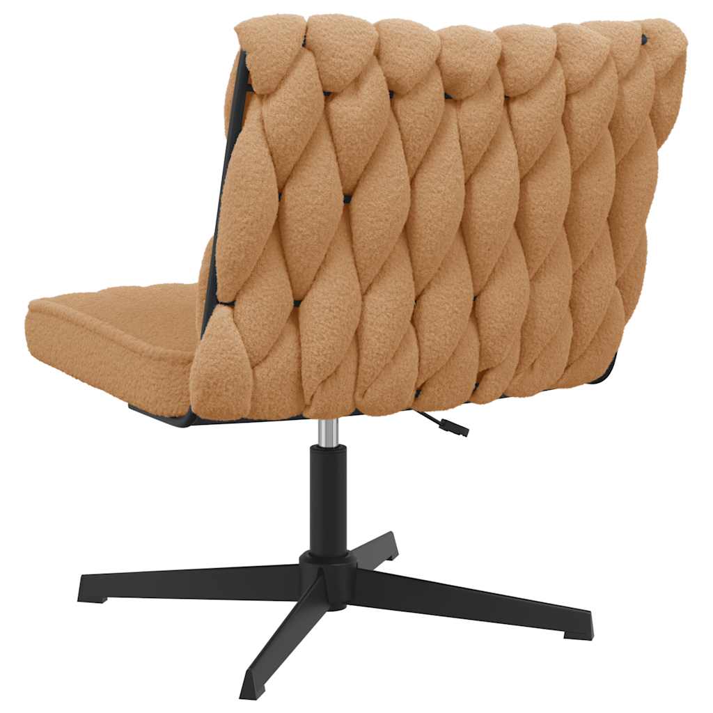 Office Swivel Chair Beige Textured Wool Like Fabric