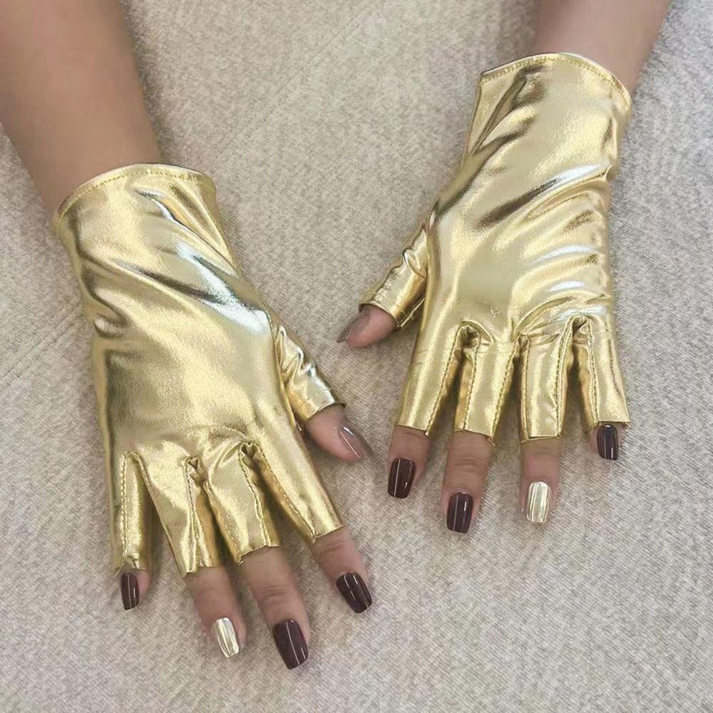 Fashionable Patent Leather Gloves Punk Style Women's Cosplay Gloves Outdoor Sports