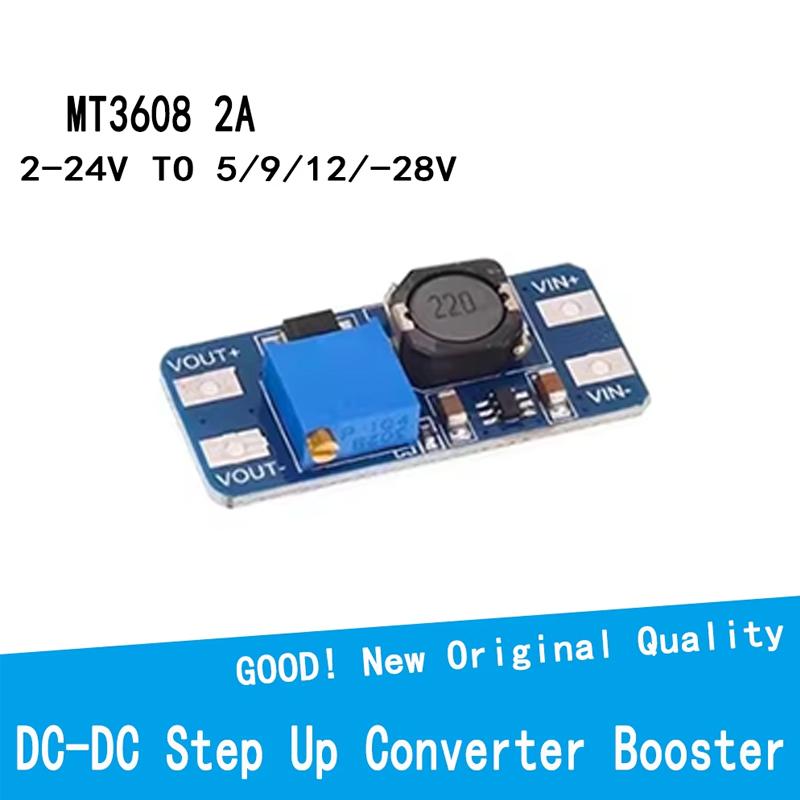 2 шт. MT3608 Регулируемый повышающий модуль DC-DC Преобразователь напряжения 2A Макс. 2В-24В в 5В 9В 12В 28В Повышающий блок питания