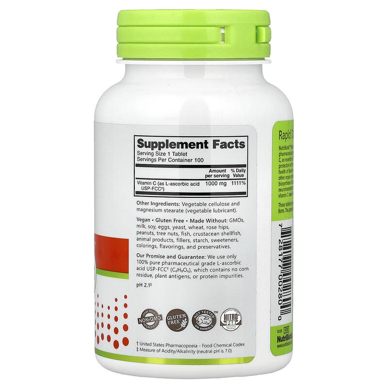 Vitamin C, 1,000 mg, 100 Vegan Tablets