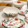 American Creative Vegetable Plate Garden Style Personality Ceramic Steak Pasta Plate Underglaze Color Salad Bowl Set