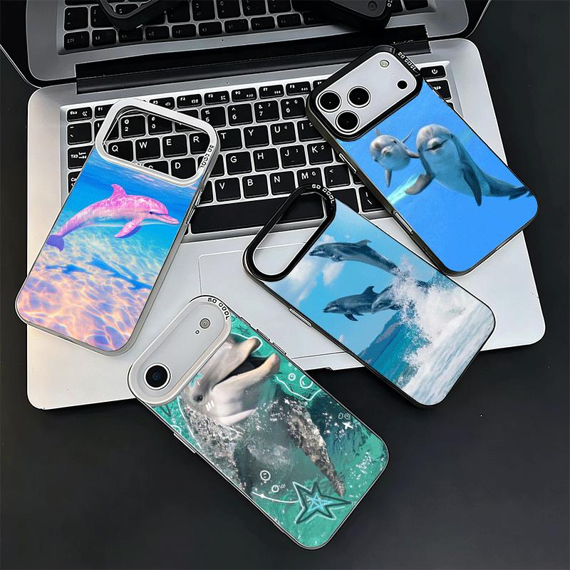 Ocean Cute Dolphin Shockproof Phone Case for iPhone 17 Air 16 16E 15 Pro Max 14 Plus 13 Mini 12 Back Cover Anti Fall Fundas