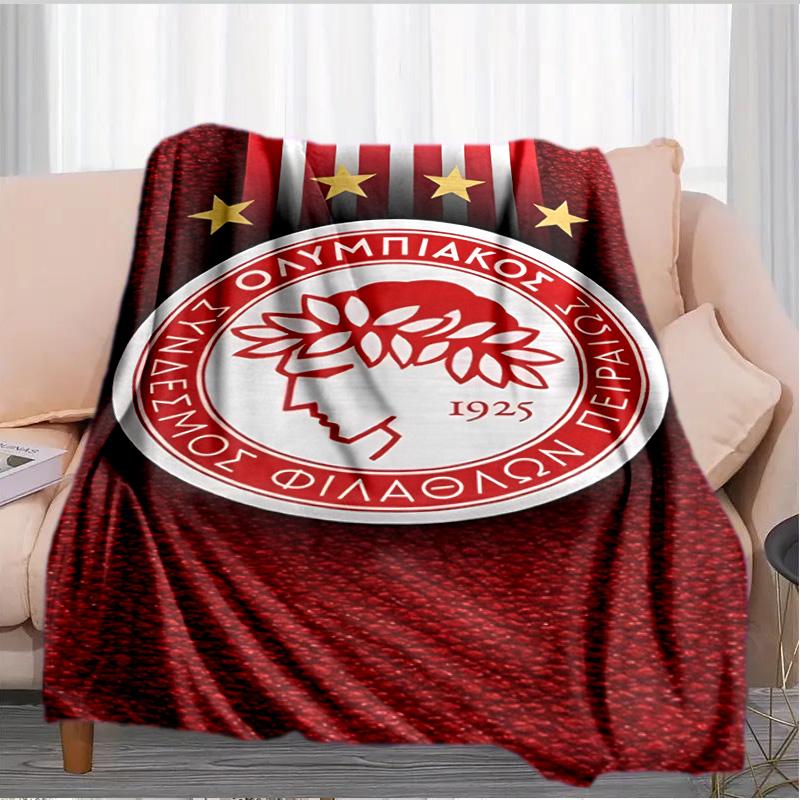Olympiacos Fc: Red And Black Pride Blanket Suitable for Sofas, Beds, Offices, And Camping - Perfect Gift for Halloween Christmas