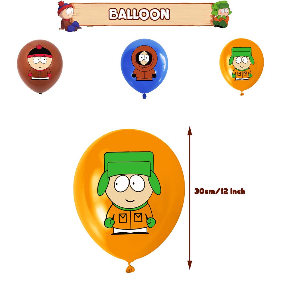 Украшение для вечеринки South the Park, включающее латексные шары, топперы для торта, баннер